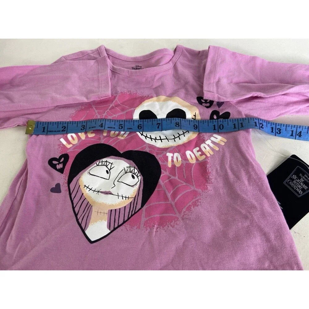 Disney Nightmare Before Christmas Jack Sally Long Sleeve T-Shirt Girls Size 5